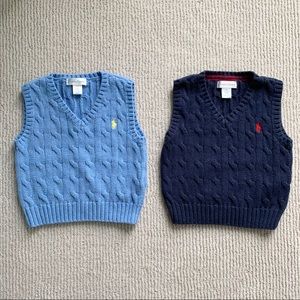 Set of TWO Ralph Lauren Cable Knit Sweater Vests